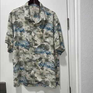 Tommy Bahama Men's Tropical Floral Shirt - Blue and Gray